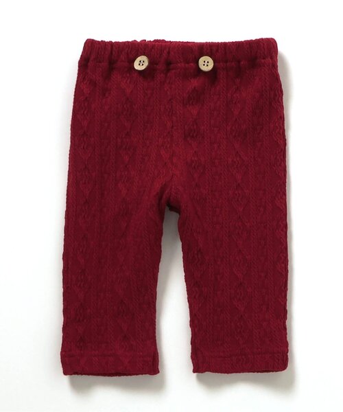 apres les cours（アプレレクール）の「ケーブル柄サス付きパンツ（その他ベビーウェア・キッズ・アイボリー/レッド・70/80）」の9枚目の写真