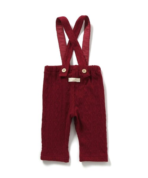 apres les cours（アプレレクール）の「ケーブル柄サス付きパンツ（その他ベビーウェア・キッズ・アイボリー/レッド・70/80）」の12枚目の写真