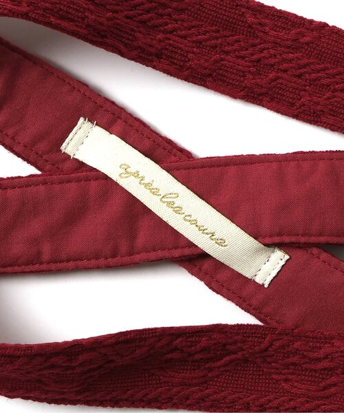 apres les cours（アプレレクール）の「ケーブル柄サス付きパンツ（その他ベビーウェア・キッズ・アイボリー/レッド・70/80）」の14枚目の写真