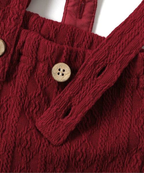 apres les cours（アプレレクール）の「ケーブル柄サス付きパンツ（その他ベビーウェア・キッズ・アイボリー/レッド・70/80）」の15枚目の写真