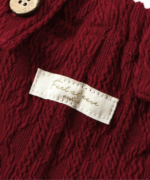 apres les cours（アプレレクール）の「ケーブル柄サス付きパンツ（その他ベビーウェア・キッズ・アイボリー/レッド・70/80）」の16枚目の写真