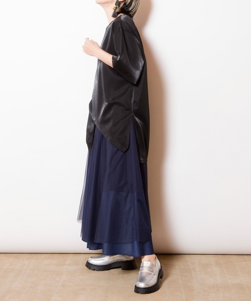 OSMOSIS(オズモーシス)の「チュールレイヤードスカート(スカート・レディース・ブラック/ブルー・ONE SIZE)」の9枚目の写真