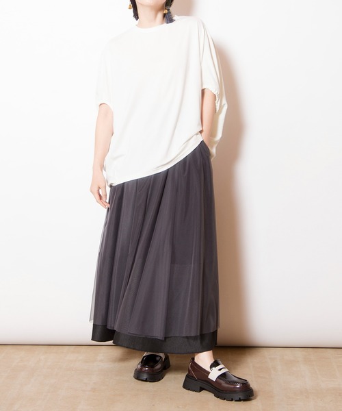 OSMOSIS(オズモーシス)の「チュールレイヤードスカート(スカート・レディース・ブラック/ブルー・ONE SIZE)」の13枚目の写真