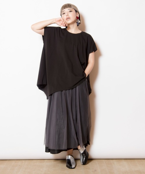 OSMOSIS(オズモーシス)の「チュールレイヤードスカート(スカート・レディース・ブラック/ブルー・ONE SIZE)」の3枚目の写真