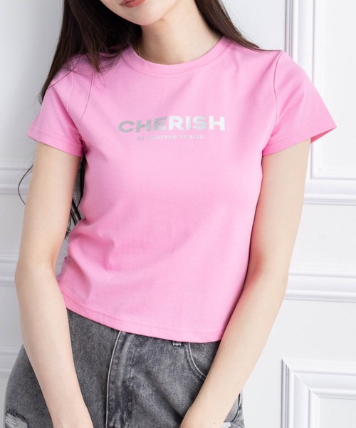 clear（クリア）の「ラメプリントTシャツ [着回し力抜群 大人 カジュアル]（Tシャツ/カットソー・レディース・ライトブルー/ピンク/オフホワイト/ブラック・F）」の4枚目の写真