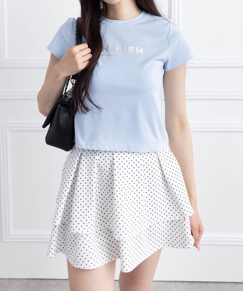 clear（クリア）の「ラメプリントTシャツ [着回し力抜群 大人 カジュアル]（Tシャツ/カットソー・レディース・ライトブルー/ピンク/オフホワイト/ブラック・F）」の6枚目の写真