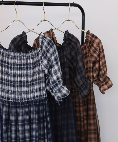 【新品】現行品　ワンピース半袖チェック120 BREEZE チェック柄 半袖ワンピース 120サイズ - メルカリ