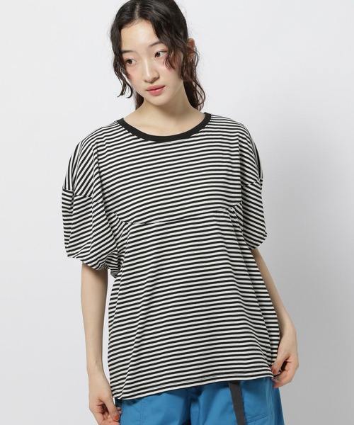 セール】切り替えランタンボーダープルオーバー（Tシャツ