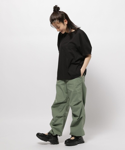 セール】切り替えランタンボーダープルオーバー（Tシャツ