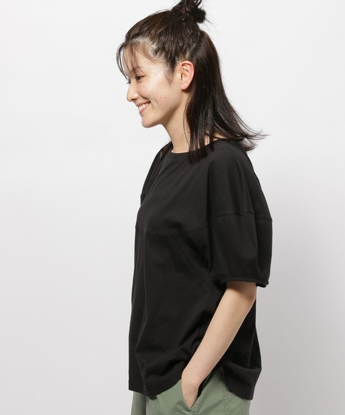 セール】切り替えランタンボーダープルオーバー（Tシャツ