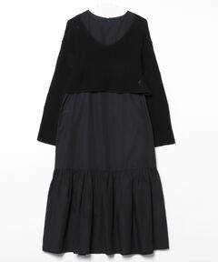 emmi ニットドッキングティアードワンピース emmi atelier】ニットドッキングティアードワンピース