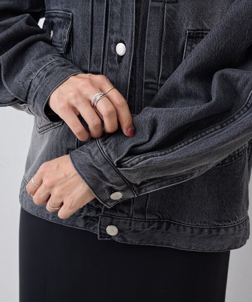 BEARDSLEY（ビアズリー）の「《FRIPIER》袖タックGジャン（ブルゾン・レディース・インディゴブルー/ブラック・FREE）」の5枚目の写真
