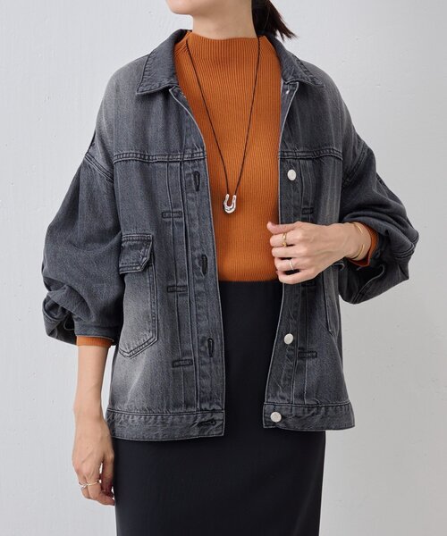 BEARDSLEY（ビアズリー）の「《FRIPIER》袖タックGジャン（ブルゾン・レディース・インディゴブルー/ブラック・FREE）」の12枚目の写真