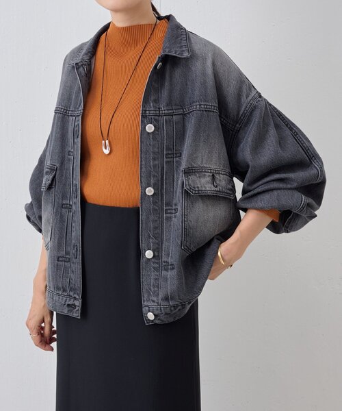 BEARDSLEY（ビアズリー）の「《FRIPIER》袖タックGジャン（ブルゾン・レディース・インディゴブルー/ブラック・FREE）」の13枚目の写真