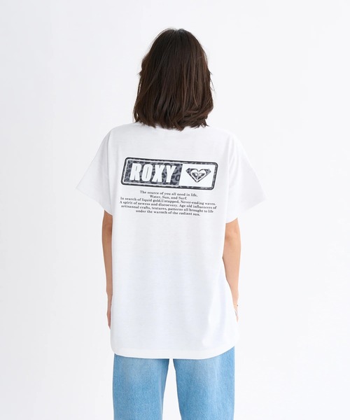 ROXY(ロキシー)の「SQUARE LOGO S/S TEE/ロキシー速乾バックプリントロゴドロップショルダー半袖Tシャツ(Tシャツ/カットソー・レディース・ブラック/パープル/ホワイト/グレー・SMALL/LARGE/MEDIUM)」の1枚目の写真