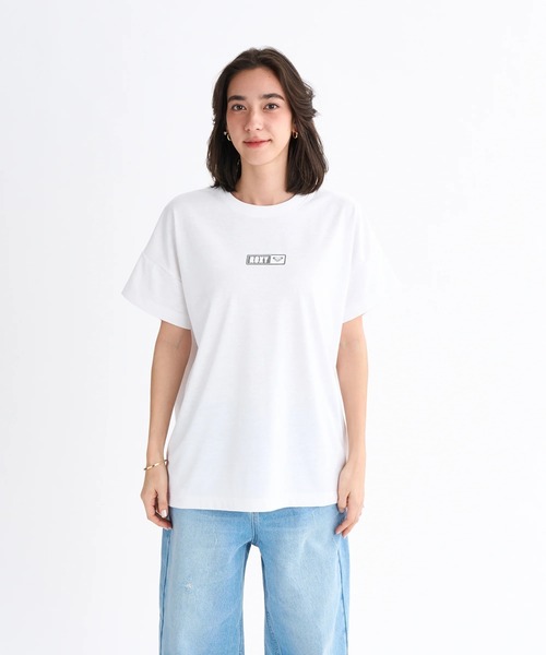 ROXY(ロキシー)の「SQUARE LOGO S/S TEE/ロキシー速乾バックプリントロゴドロップショルダー半袖Tシャツ(Tシャツ/カットソー・レディース・ブラック/パープル/ホワイト/グレー・SMALL/LARGE/MEDIUM)」の6枚目の写真