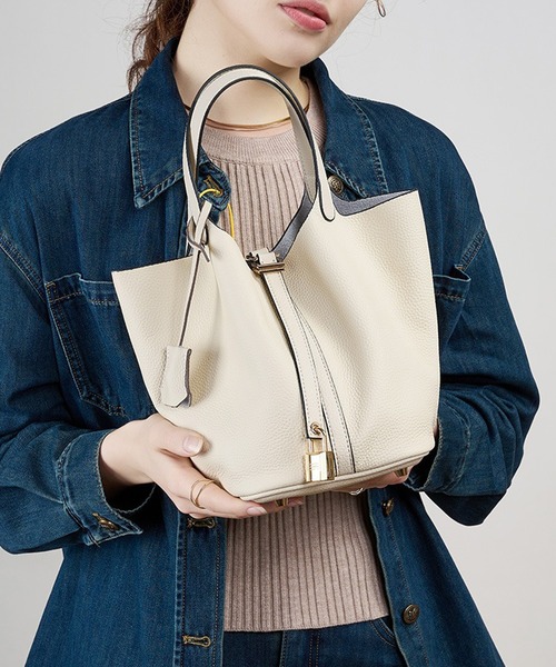 SETUP7（セットアップセブン）の「【SETUP7】レザーハンドバッグ KNF（ハンドバッグ・レディース・ホワイト/ブラウン/ブラック・FREE）」の6枚目の写真