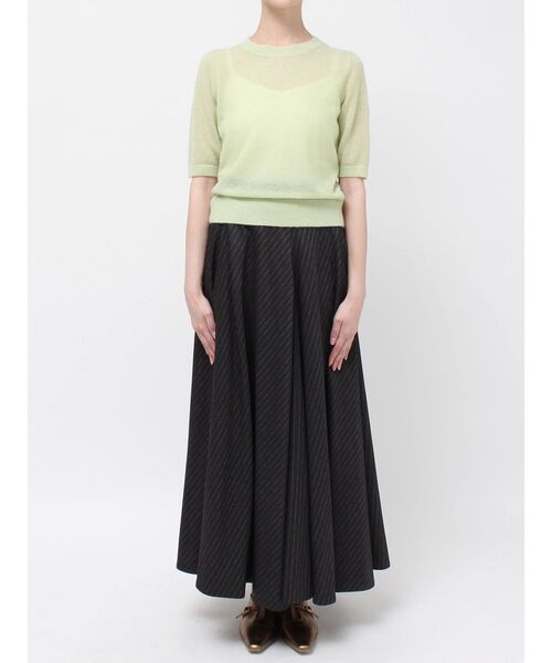 OUNNOUN（オウンノウン）の「【OUNNOUN】シアーハーフスリーブトップス（ニット/セーター・レディース・ミント/ベビーピンク/アイボリー/ライトグレー・FREE）」の18枚目の写真