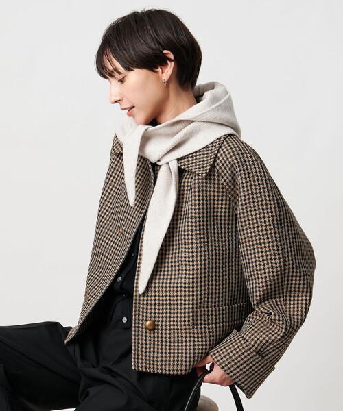 UNITED ARROWS（ユナイテッドアローズ）の「ニット フードストール（ストール/ショール・レディース・ライトグレー/ダークグレー・FREE）」の5枚目の写真