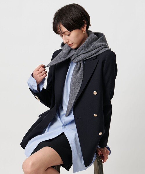 UNITED ARROWS（ユナイテッドアローズ）の「ニット フードストール（ストール/ショール・レディース・ライトグレー/ダークグレー・FREE）」の10枚目の写真