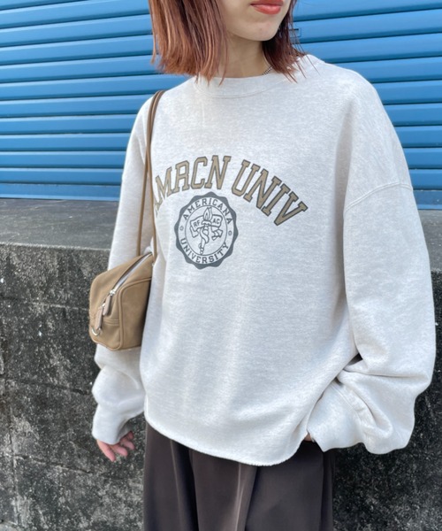 AMERICANA カットオフスウェット Americana/アメリカーナ] 別注 カレッジプリント カットオフ