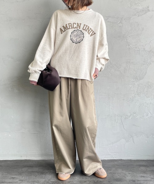 Americana アメリカーナ ゆったりスウェット　ベージュ Americana アメリカーナ ゆったりスウェット ベージュ Americana