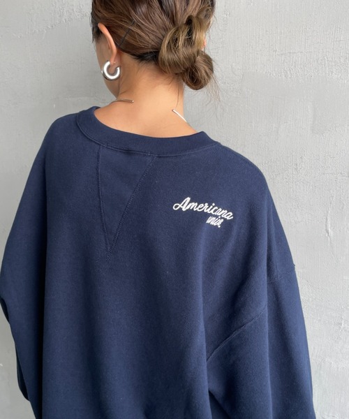 AMERICANA（アメリカーナ）の「[Americana/アメリカーナ] 別注 カレッジプリント カットオフ スウェット（スウェット・レディース・ネイビー/オートミール/杢グレー・ONE SIZE）」の8枚目の写真