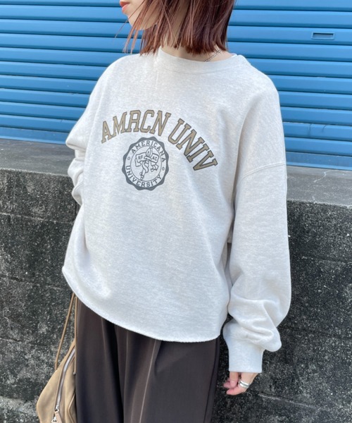 新品★L'Appartement 【AMERICANA】 カットオフスウェット Americana/アメリカーナ] 別注 カレッジプリント カットオフ