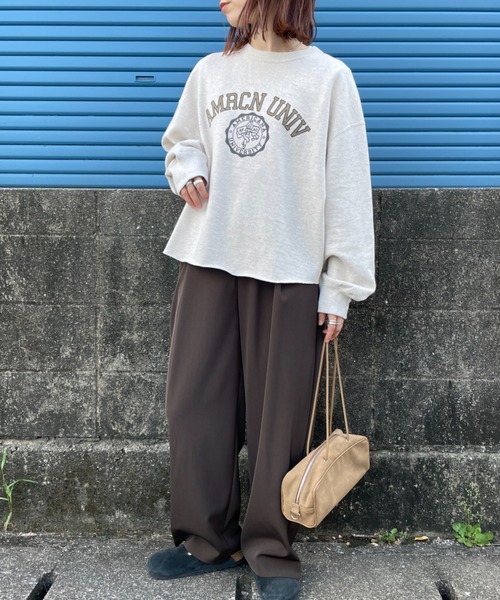 AMERICANA カットオフスウェット Americana/アメリカーナ] 別注 カレッジプリント カットオフ