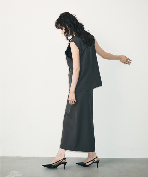 Trish(トリッシュ)の「アシメジレ+スカートセットアップ(スーツスカート・レディース・チャコールグレー/ブラック・MEDIUM)」の12枚目の写真