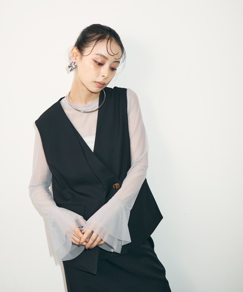 Trish(トリッシュ)の「アシメジレ+スカートセットアップ(スーツスカート・レディース・チャコールグレー/ブラック・MEDIUM)」の22枚目の写真