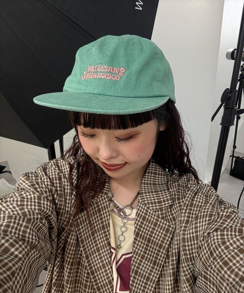 HELLO.SANFRANCISCO(ハローサンフランシスコ)の「【HELLO.SANFRANCISCO/ハローサンフランシスコ】レースリボン刺繡ロゴカラーキャップ(キャップ・レディース・ピンク/イエロー/ネイビー/グリーン・FREE)」の22枚目の写真