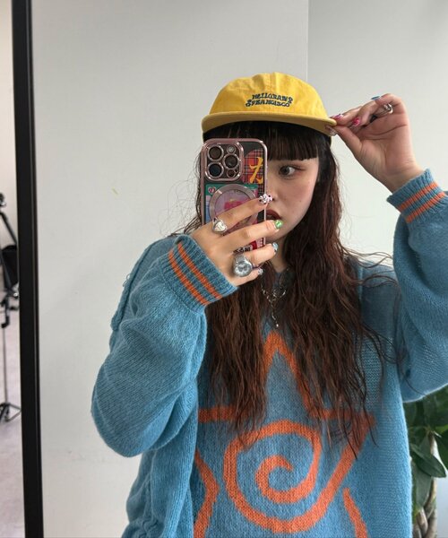 HELLO.SANFRANCISCO(ハローサンフランシスコ)の「【HELLO.SANFRANCISCO/ハローサンフランシスコ】レースリボン刺繡ロゴカラーキャップ(キャップ・レディース・ピンク/イエロー/ネイビー/グリーン・FREE)」の16枚目の写真