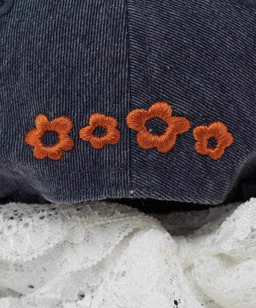 HELLO.SANFRANCISCO(ハローサンフランシスコ)の「【HELLO.SANFRANCISCO/ハローサンフランシスコ】レースリボン刺繡ロゴカラーキャップ(キャップ・レディース・ピンク/イエロー/ネイビー/グリーン・FREE)」の6枚目の写真