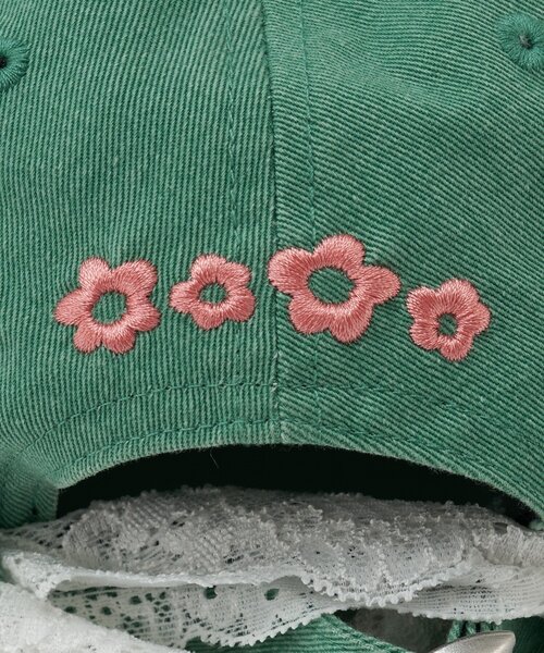 HELLO.SANFRANCISCO(ハローサンフランシスコ)の「【HELLO.SANFRANCISCO/ハローサンフランシスコ】レースリボン刺繡ロゴカラーキャップ(キャップ・レディース・ピンク/イエロー/ネイビー/グリーン・FREE)」の7枚目の写真