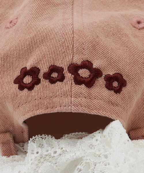 HELLO.SANFRANCISCO(ハローサンフランシスコ)の「【HELLO.SANFRANCISCO/ハローサンフランシスコ】レースリボン刺繡ロゴカラーキャップ(キャップ・レディース・ピンク/イエロー/ネイビー/グリーン・FREE)」の8枚目の写真