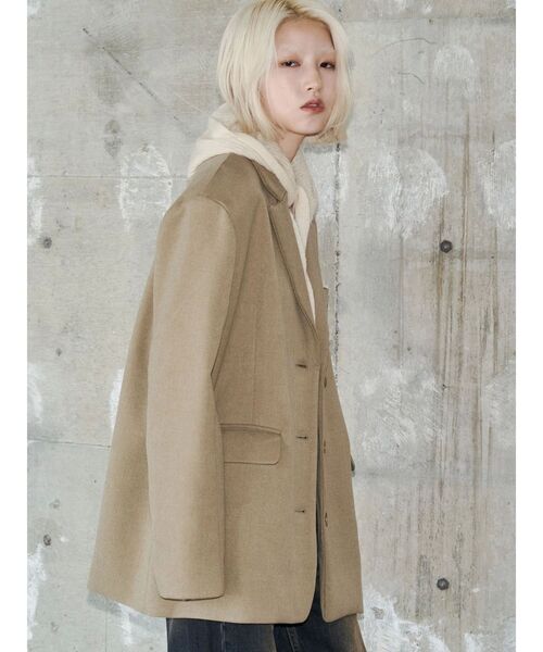 EMODA（エモダ）の「【VEQUM】BOX WIDE JACKET（テーラードジャケット・レディース・カーキ/グレー/ベージュ・FREE）」の18枚目の写真