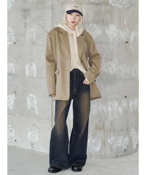 エモテ−タ1103MSAジャンク セール】【VEQUM】BOX WIDE JACKET（テーラードジャケット