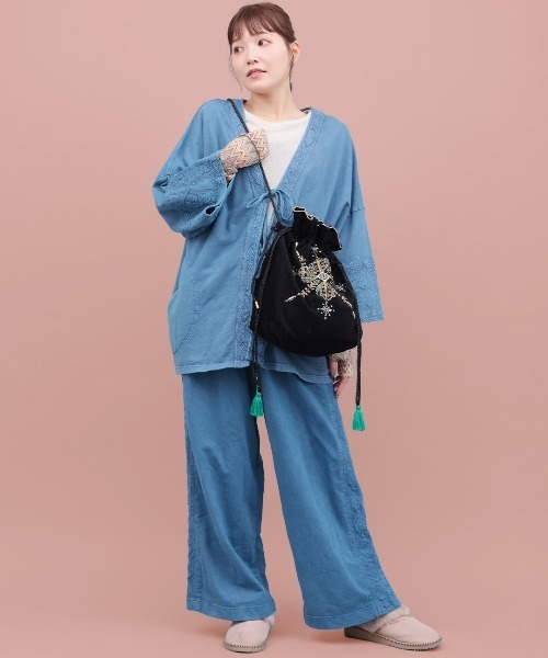 チチカカ（チチカカ）の「Rico フェズ刺繍巾着ショルダートートバッグ（トートバッグ・レディース・オフホワイト/ブラック・FREE）」の21枚目の写真