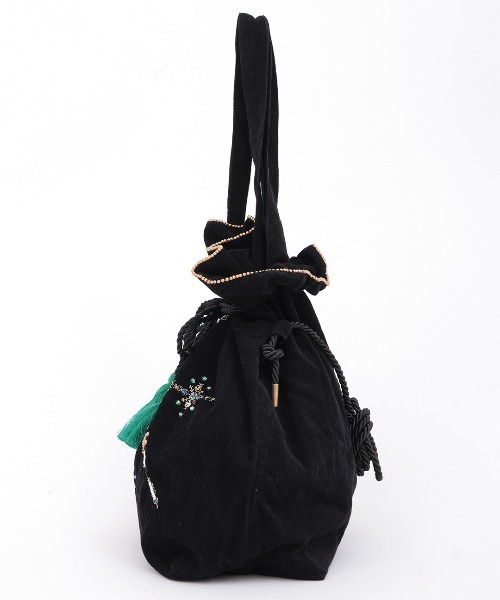 チチカカ（チチカカ）の「Rico フェズ刺繍巾着ショルダートートバッグ（トートバッグ・レディース・オフホワイト/ブラック・FREE）」の7枚目の写真