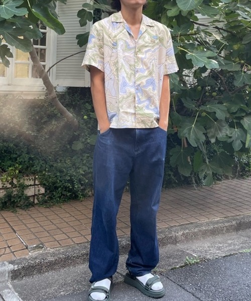 セール】シーズナルテキスタイルオープンカラーシャツ（シャツ