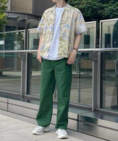 LACOSTE(ラコステ)の「シーズナルテキスタイルオープンカラーシャツ(シャツ/ブラウス・メンズ・ベージュ/グリーン・38/39/41/40)」の4枚目の写真