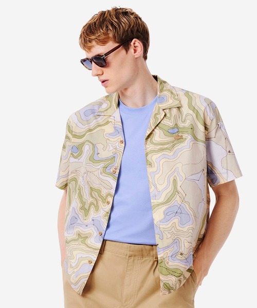 LACOSTE(ラコステ)の「シーズナルテキスタイルオープンカラーシャツ(シャツ/ブラウス・メンズ・ベージュ/グリーン・38/39/41/40)」の8枚目の写真