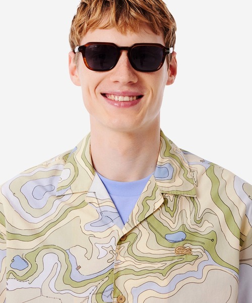 LACOSTE(ラコステ)の「シーズナルテキスタイルオープンカラーシャツ(シャツ/ブラウス・メンズ・ベージュ/グリーン・38/39/41/40)」の10枚目の写真