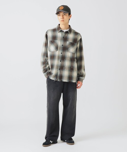 BEAMS HEART（ビームスハート）の「ドリップ フェード ネルシャツ（シャツ/ブラウス・メンズ・ブラック/ブラウン・MEDIUM/SMALL/LARGE）」の8枚目の写真