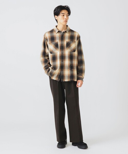 BEAMS HEART（ビームスハート）の「ドリップ フェード ネルシャツ（シャツ/ブラウス・メンズ・ブラック/ブラウン・MEDIUM/SMALL/LARGE）」の12枚目の写真