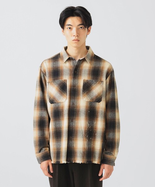 BEAMS HEART（ビームスハート）の「ドリップ フェード ネルシャツ（シャツ/ブラウス・メンズ・ブラック/ブラウン・MEDIUM/SMALL/LARGE）」の14枚目の写真