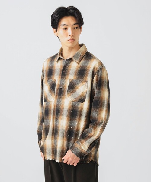 BEAMS HEART（ビームスハート）の「ドリップ フェード ネルシャツ（シャツ/ブラウス・メンズ・ブラック/ブラウン・MEDIUM/SMALL/LARGE）」の15枚目の写真