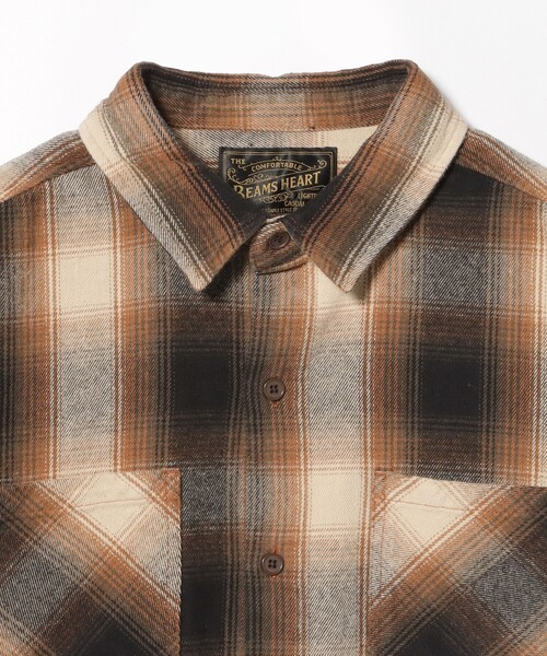 BEAMS HEART（ビームスハート）の「ドリップ フェード ネルシャツ（シャツ/ブラウス・メンズ・ブラック/ブラウン・MEDIUM/SMALL/LARGE）」の3枚目の写真