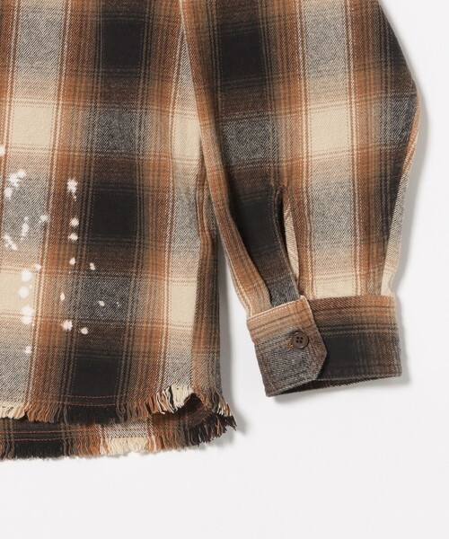 BEAMS HEART（ビームスハート）の「ドリップ フェード ネルシャツ（シャツ/ブラウス・メンズ・ブラック/ブラウン・MEDIUM/SMALL/LARGE）」の4枚目の写真